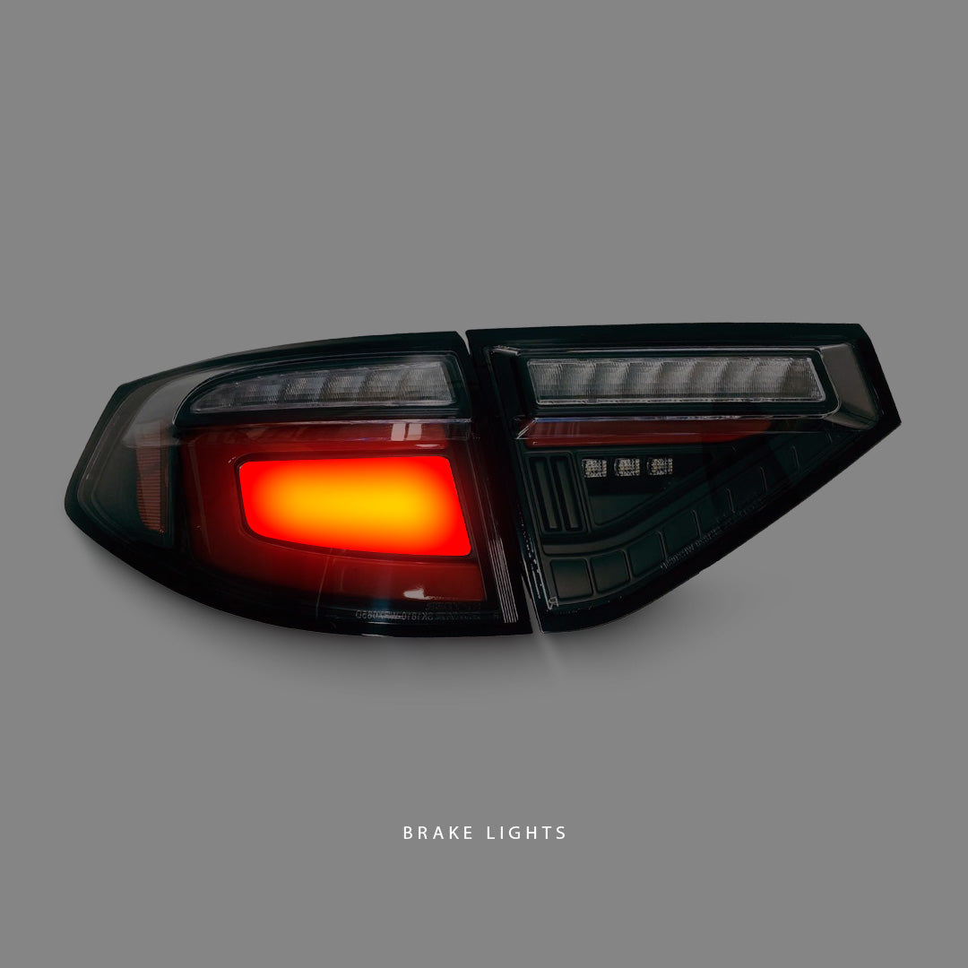Subaru WRX STI GR (2008 - 2013) Sequential Clear Black LED Dynamic Signal Tail Lights LH + RH