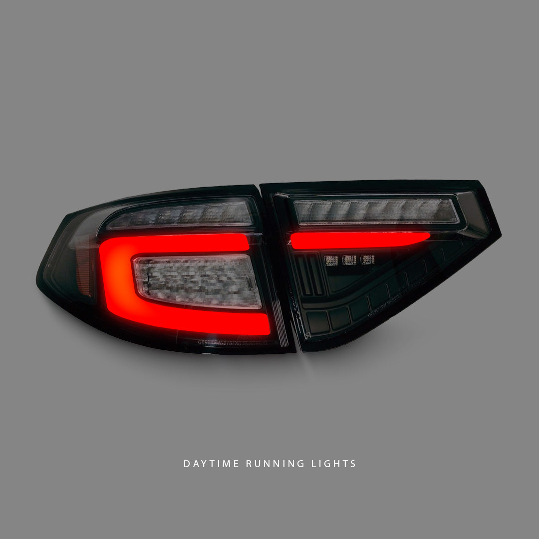 Subaru WRX STI GR (2008 - 2013) Sequential Clear Black LED Dynamic Signal Tail Lights LH + RH