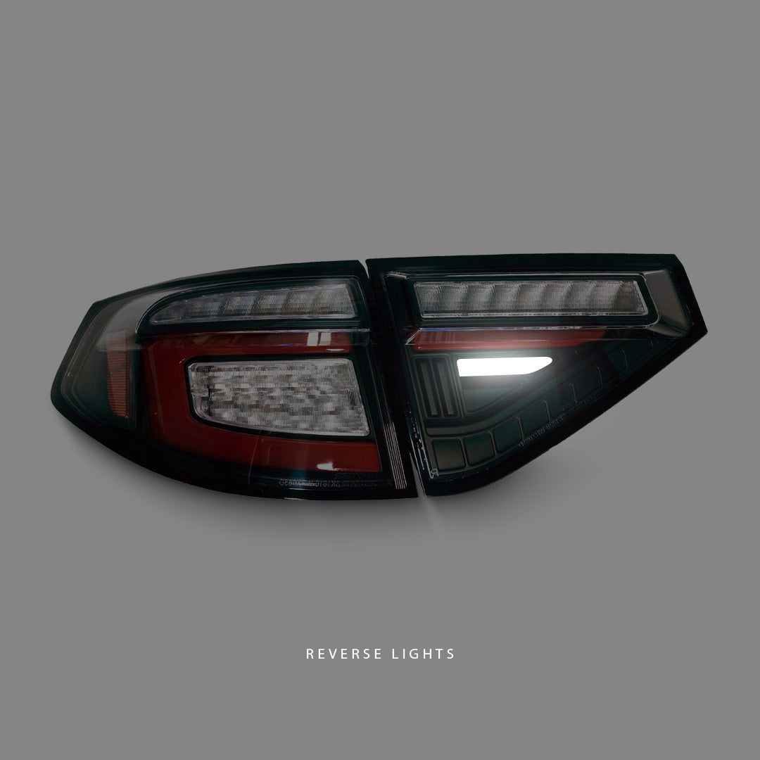 Subaru WRX STI GR (2008 - 2013) Sequential Clear Black LED Dynamic Signal Tail Lights LH + RH