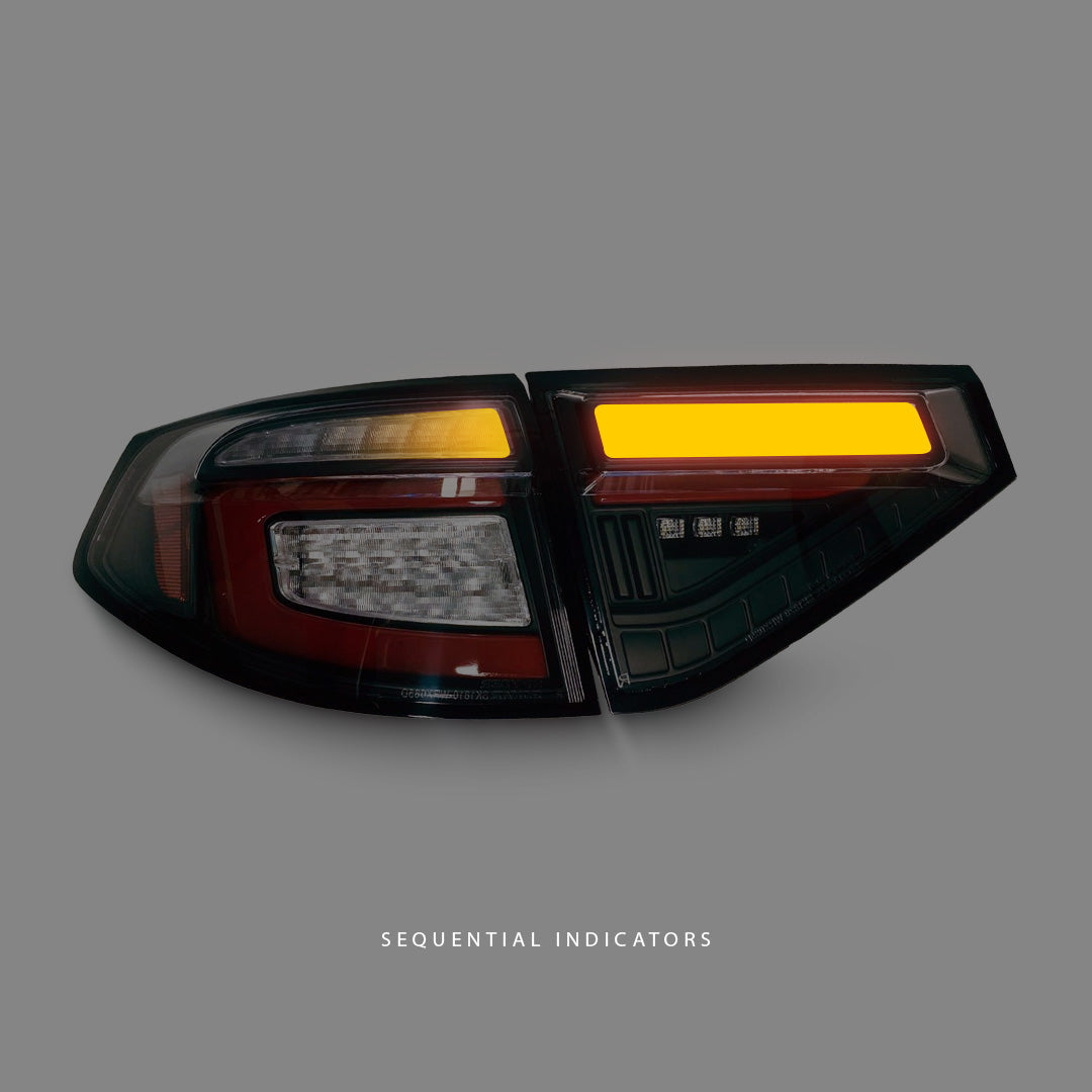Subaru WRX STI GR (2008 - 2013) Sequential Clear Black LED Dynamic Signal Tail Lights LH + RH