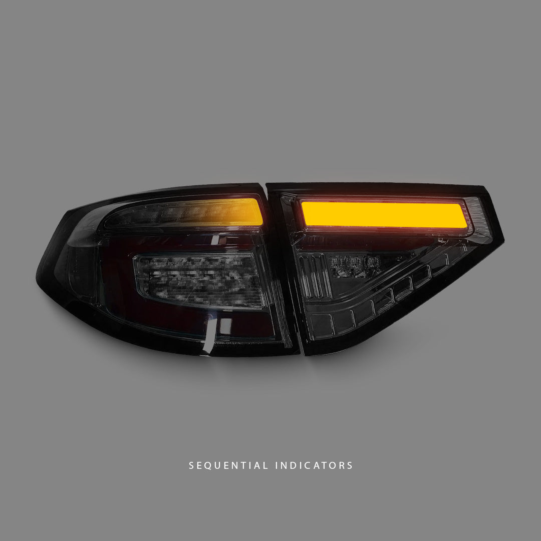 Subaru WRX STI GR (2008 - 2013) Sequential Smoke Black LED Dynamic Signal Tail Lights LH + RH
