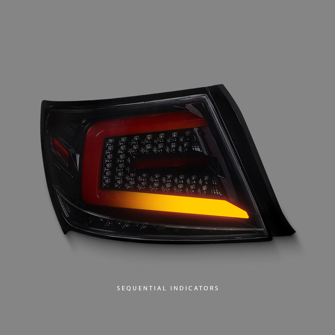 Subaru Impreza GR (2008 - 2013) Sequential Jet Black LED Tail Lights LH + RH