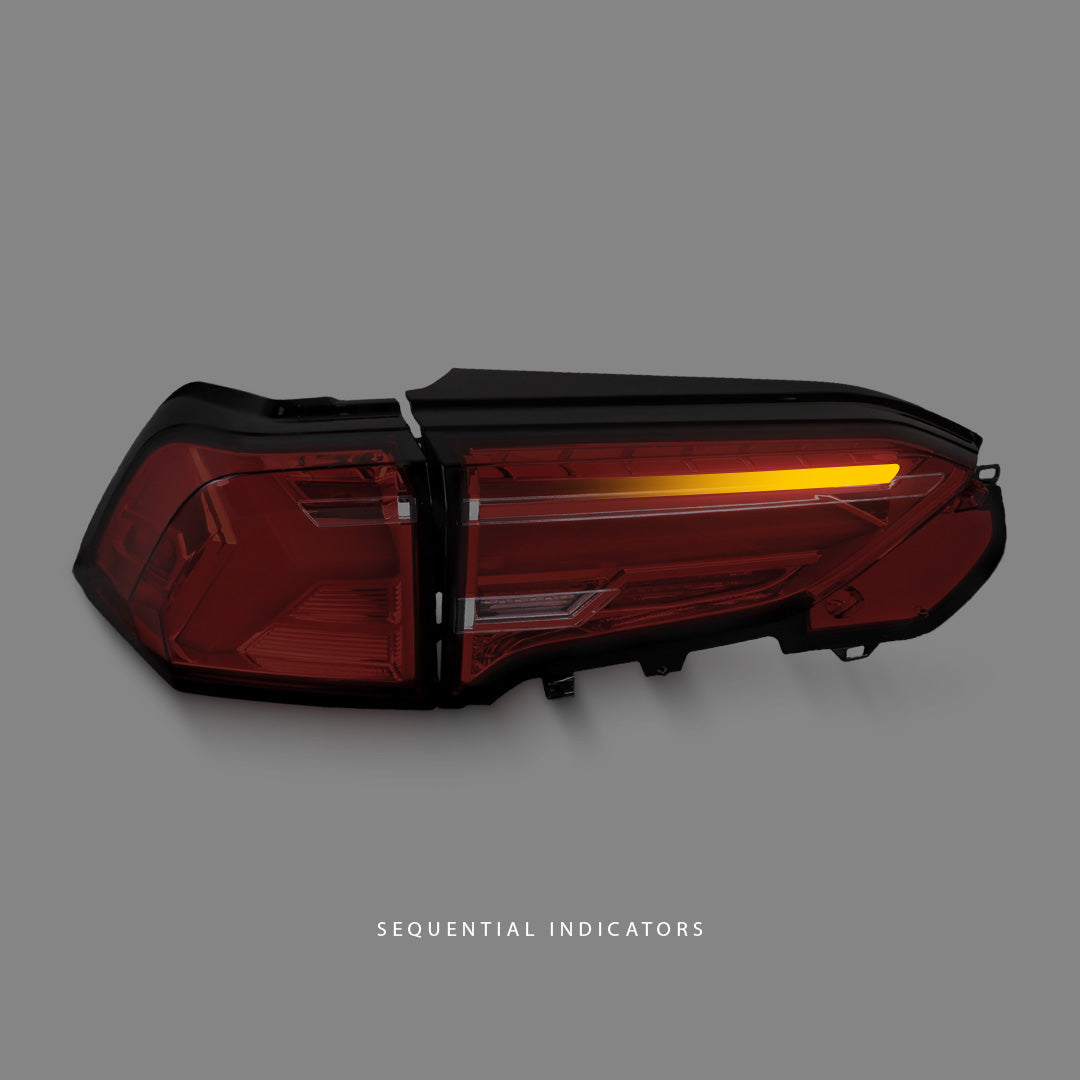 Toyota RAV4 XA50 (2019 - 2023) Sequential Smoke Red 3D LED Dynamic Signal Tail Lights LH + RH