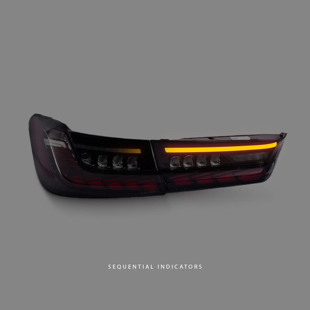 BMW 3-Series G20 / G80 (2019 - 2024) Sequential GTS Smoke 3D LED Tail Lights LH + RH