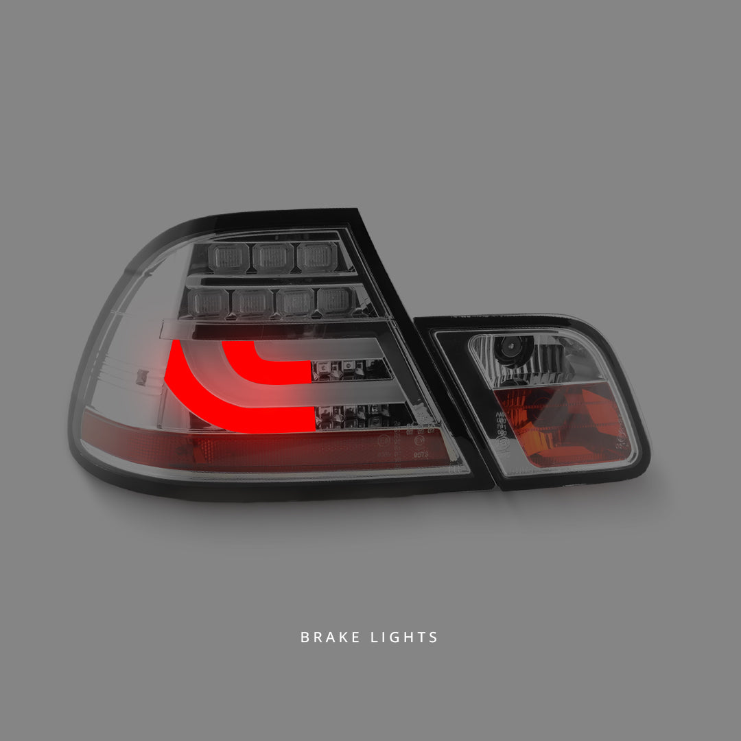 BMW 3 Series E46 (1999 - 2002) Smoke 3D LED Tail Lights LH + RH