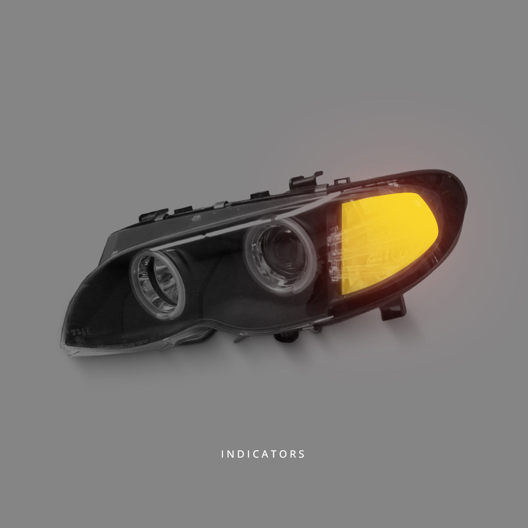 BMW 3-Series E46 Facelift (2002 - 2005) Black CCFL DRL Projector Headlights LH + RH