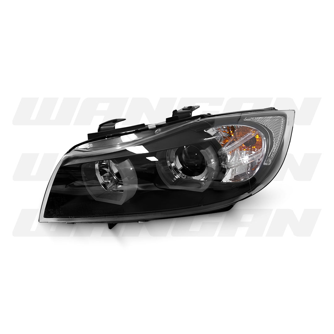 BMW 3-Series E90 Sedan (2005 - 2008) Black 3D LED DRL Angel Eyes Projector Headlights LH + RH