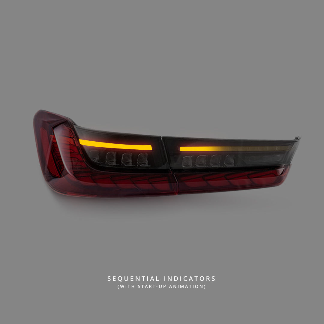 BMW 3-Series G20 / G80 (2019 - 2024) Sequential GTS Clear Red LED Tail Lights LH + RH