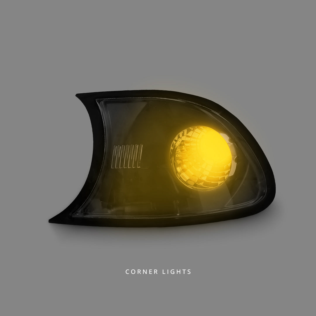 BMW 3-Series E46 Coupe LCI (2001 - 2002) Black Front Corner Lights LH + RH