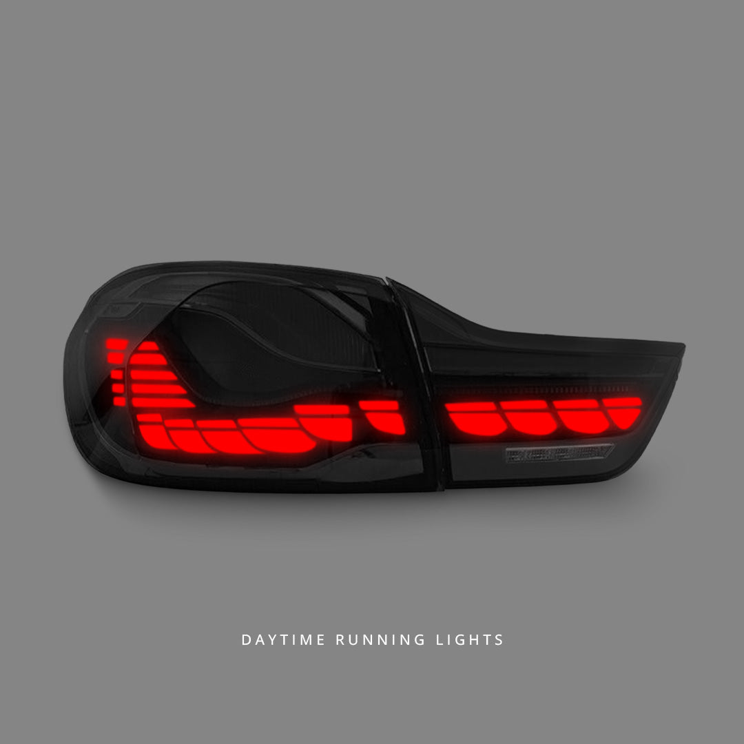 BMW 4-Series F32 / F33 / F82 / F83 / M4 (2014 - 2020) Sequential Clear Red 3D OLED Tail Lights LH + RH