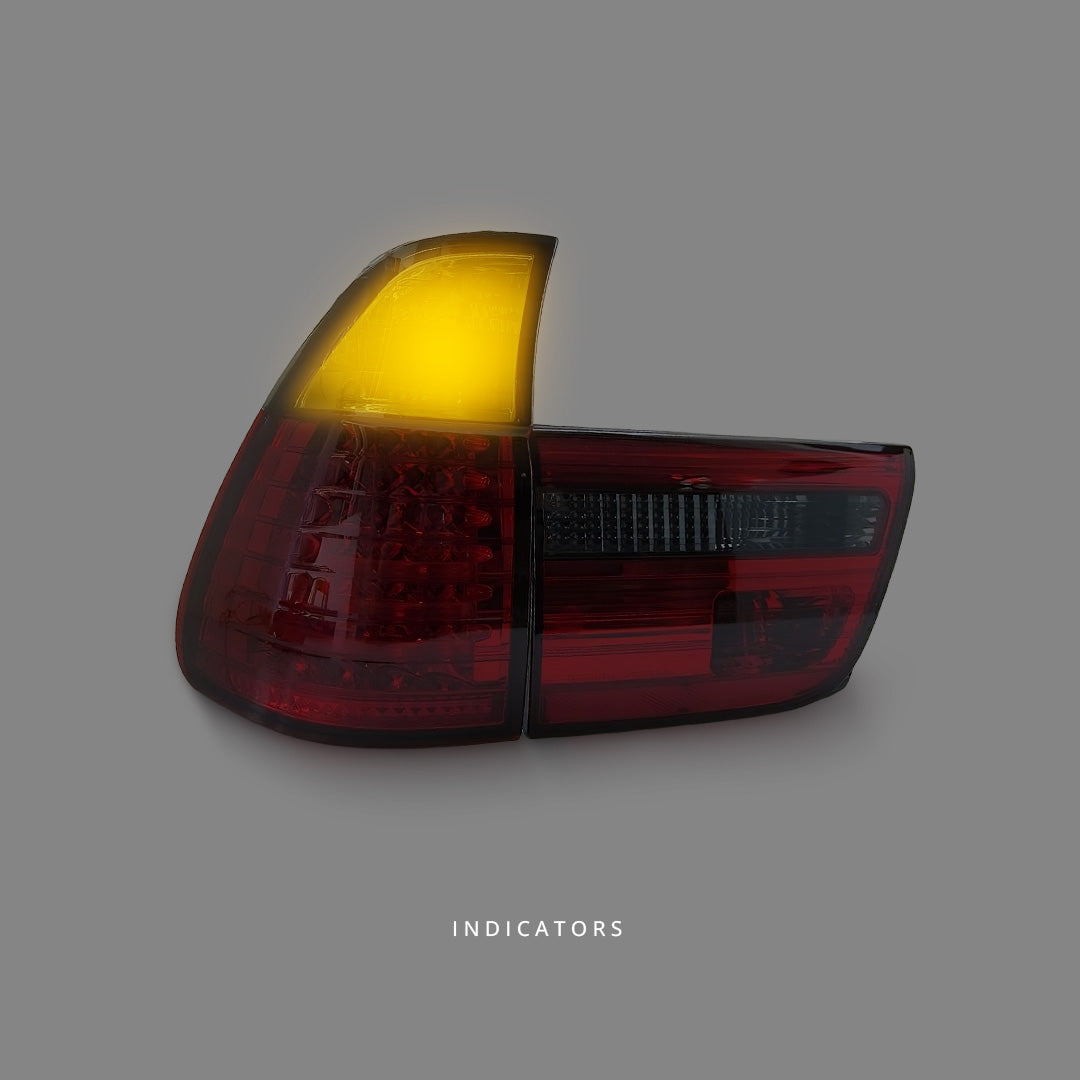 BMW X5 E53 (1999 - 2002) Smoked Red LED Tail Lights LH + RH