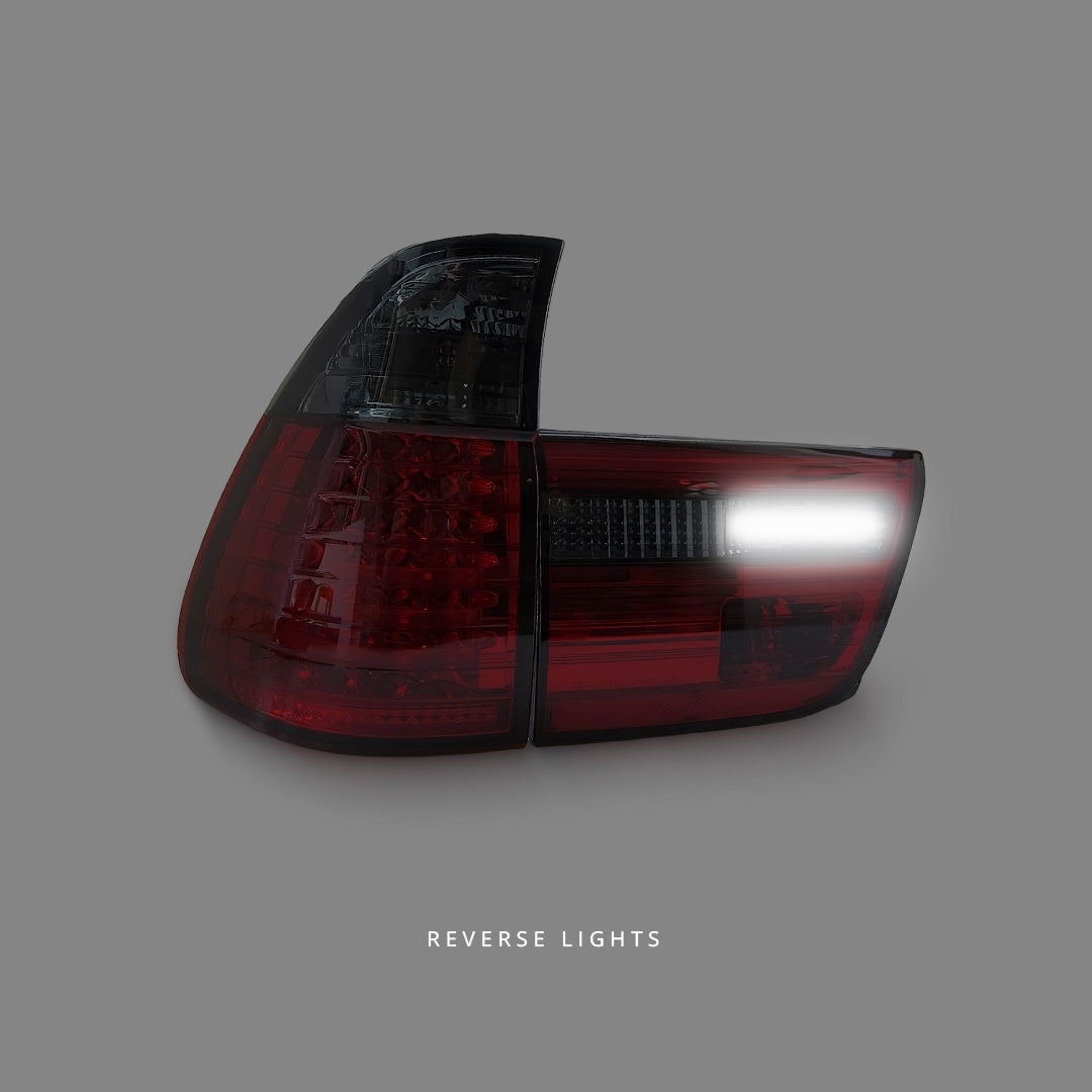 BMW X5 E53 (1999 - 2002) Smoked Red LED Tail Lights LH + RH