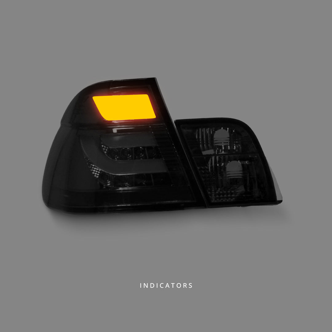 BMW 3 Series E46 (1998 - 2001) Black LED 3D Tail Lights LH + RH