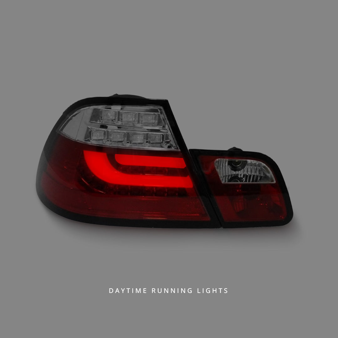 BMW 3-Series E46 (2003 - 2005) Clear Red 3D LED Tail Lights LH + RH