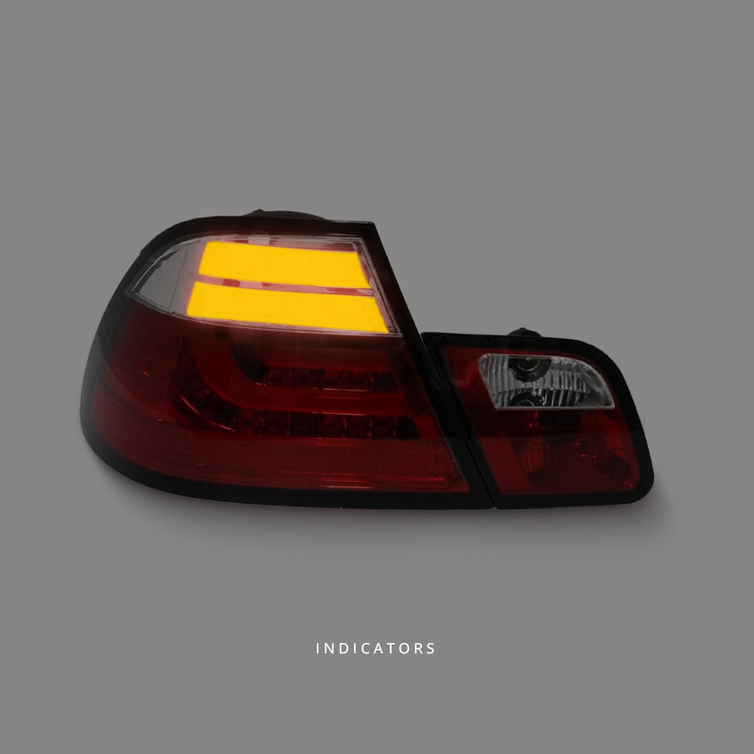 BMW 3-Series E46 (2003 - 2005) Clear Red 3D LED Tail Lights LH + RH