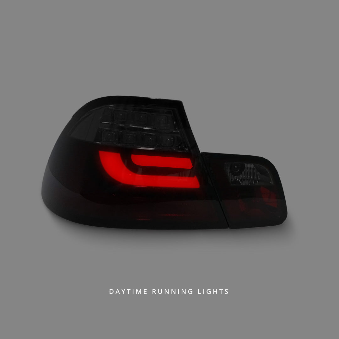 BMW 3 Series E46 (2003 - 2005) Smoke Red 3D LED Tail Lights LH + RH