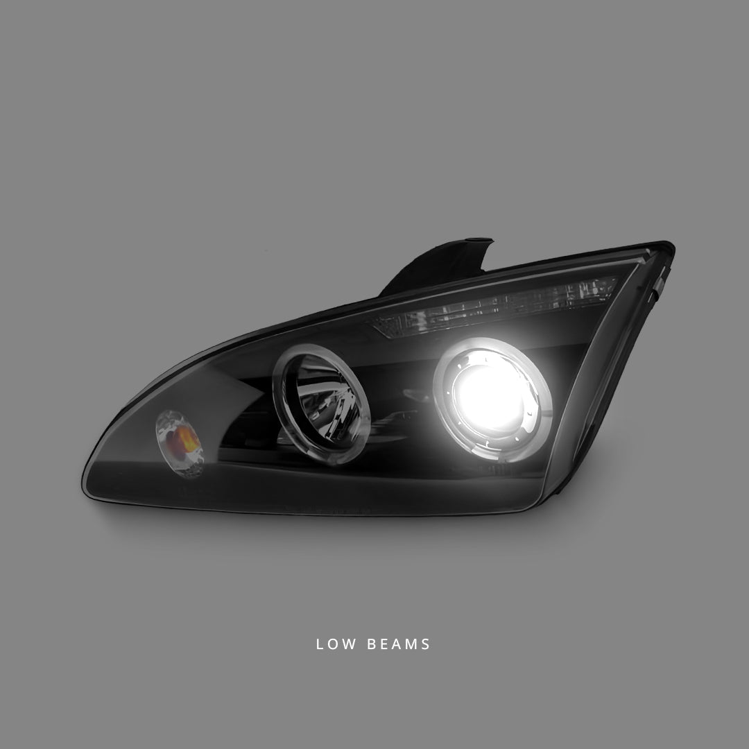 Ford Focus XR5 Zetec (2004 - 2007) Black CCFL Projector Headlights LH + RH