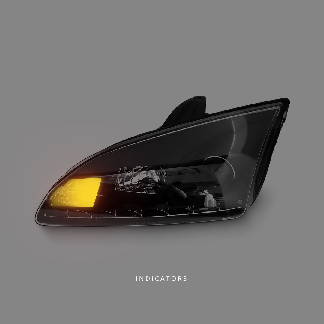 Ford Focus XR5 Zetec (2004 - 2008) Black LED DRL Projector Headlights LH + RH