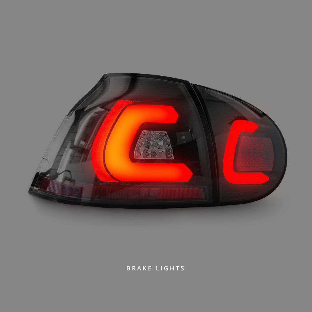 Volkswagen Golf MK5 (2003 - 2008) Black 3D V2 Full LED Tail Lights LH + RH