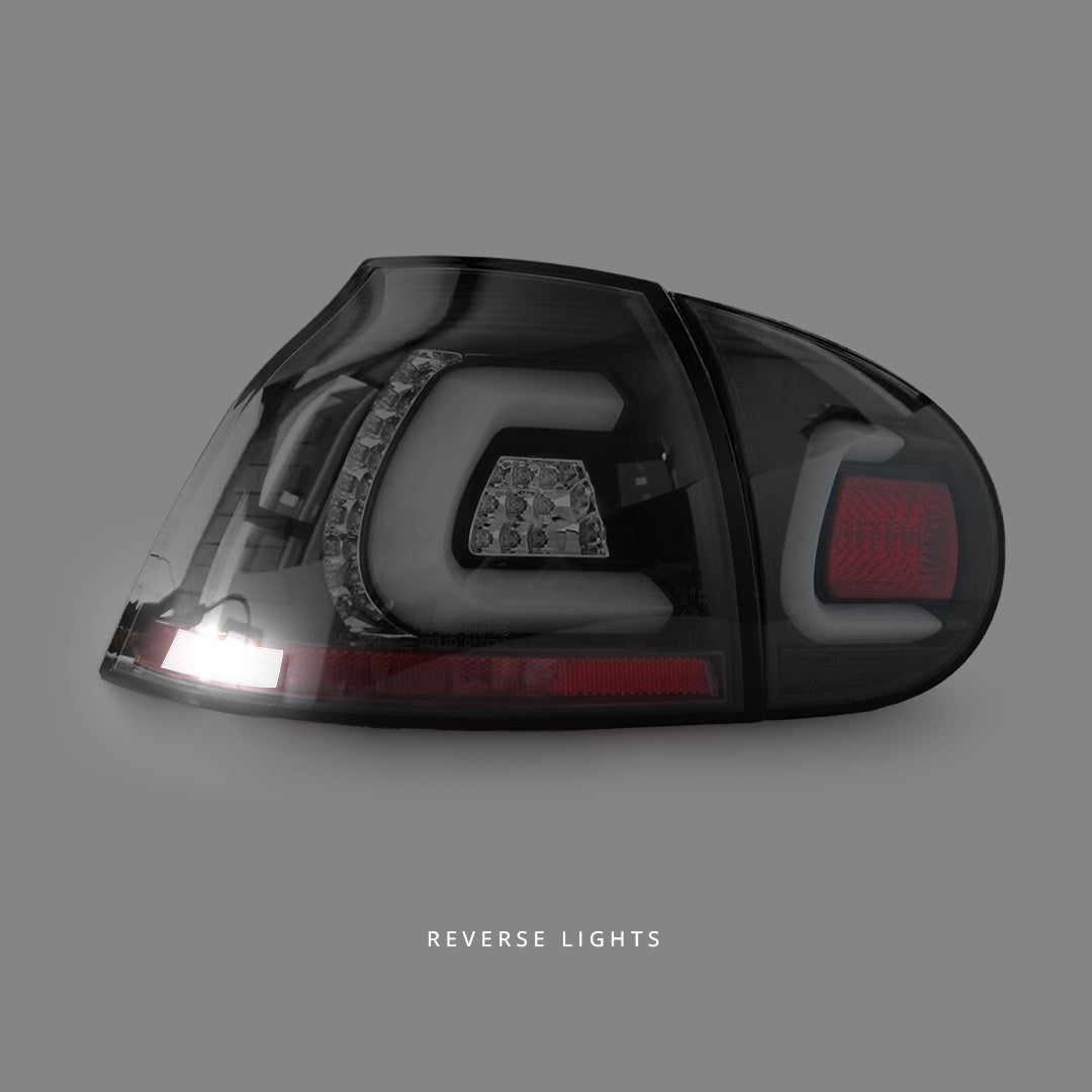 Volkswagen Golf MK5 (2003 - 2008) Black 3D V2 Full LED Tail Lights LH + RH