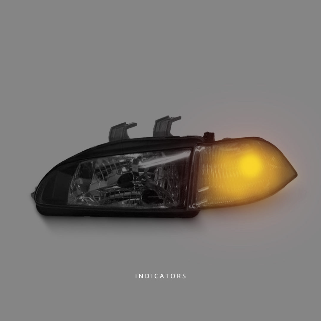 Honda Civic EG (1991 - 1995) Black Headlights & Amber Corner Lights LH + RH
