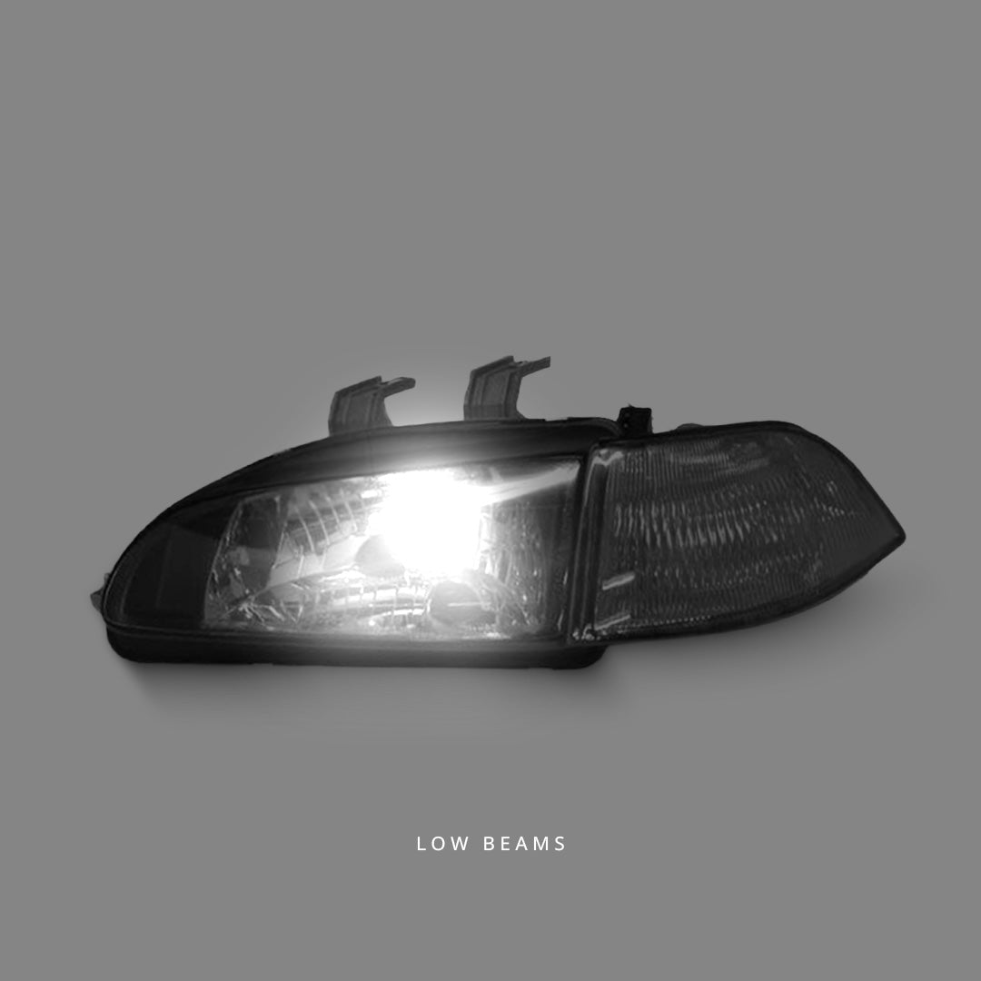 Honda Civic EG (1991 - 1995) Black Headlights & Amber Corner Lights LH + RH