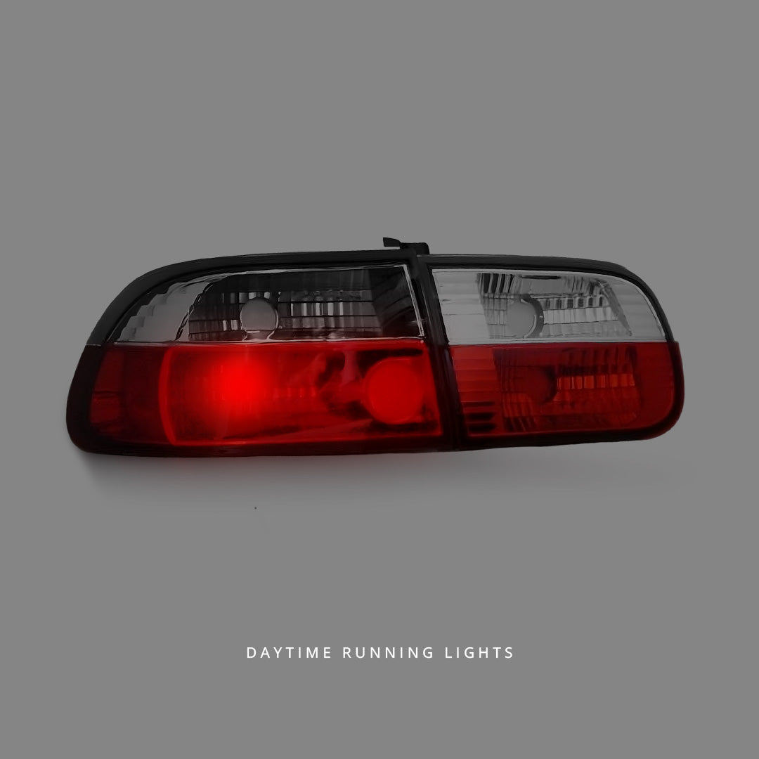Honda Civic EG (1991 - 1995) Clear Red Altezza Style Tail Lights LH + RH