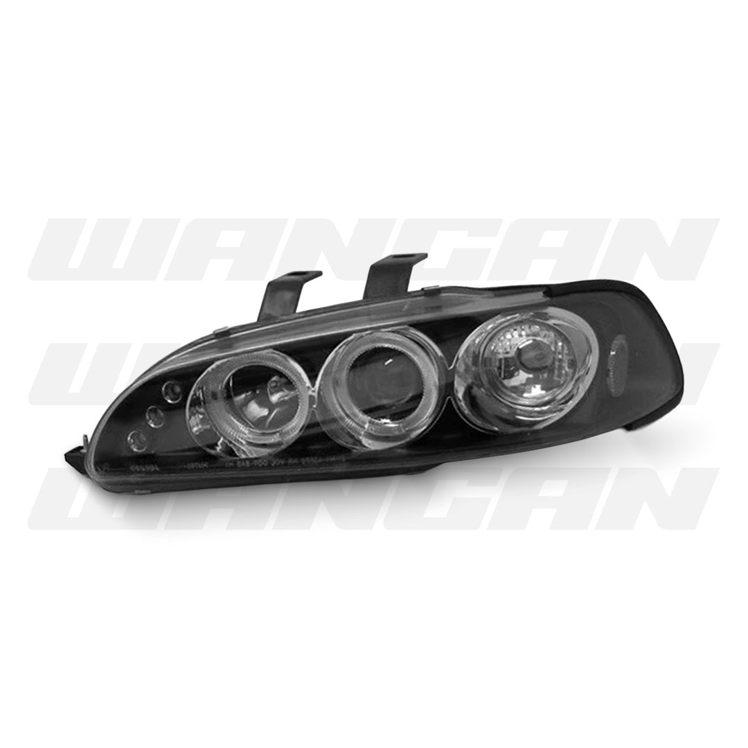 Honda Civic EG / EH (1991 - 1995) Black LED Angel Eyes Projector Headlights LH + RH
