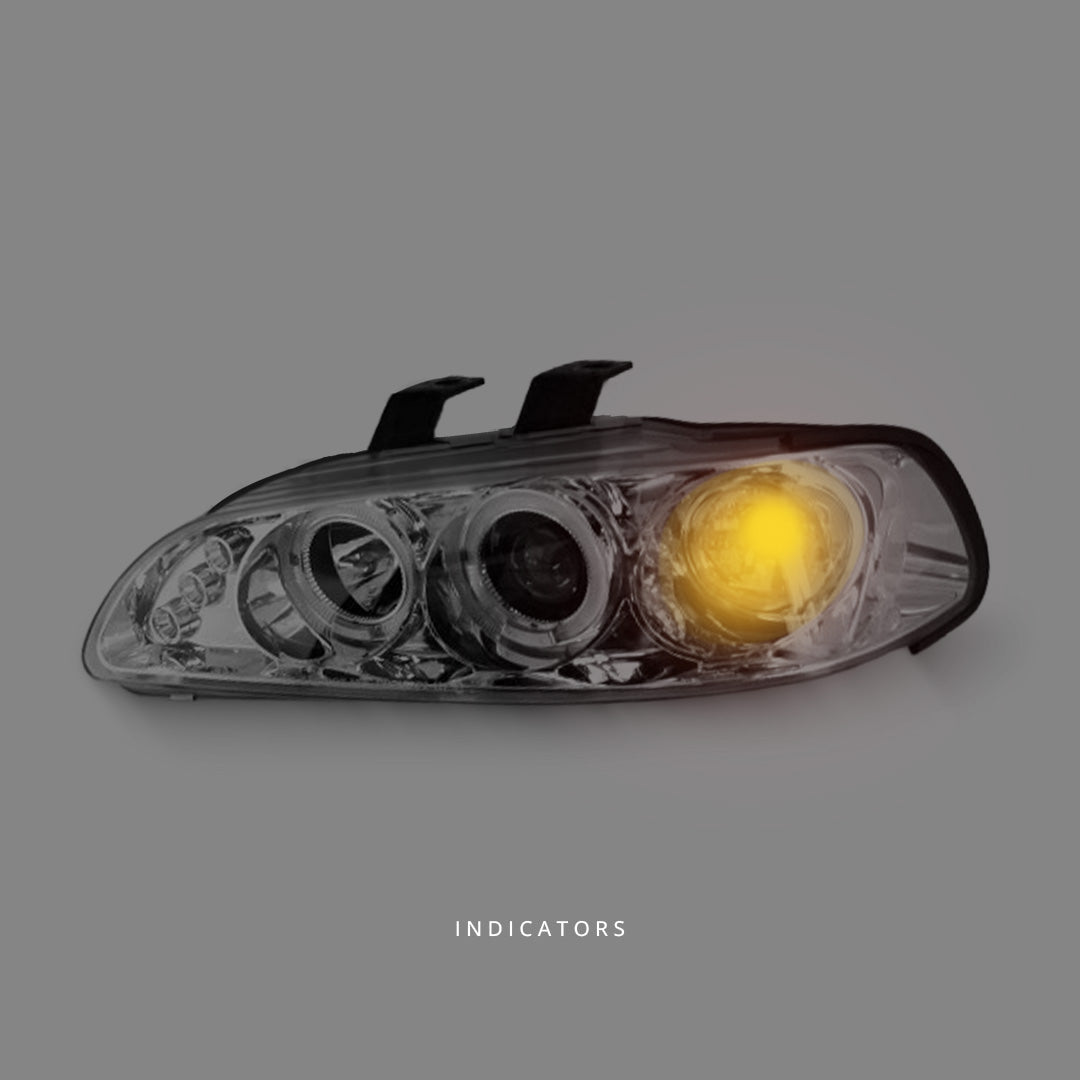 Honda Civic EG / EH (1991 - 1995) Clear LED Angel Eyes Projector Headlights LH + RH