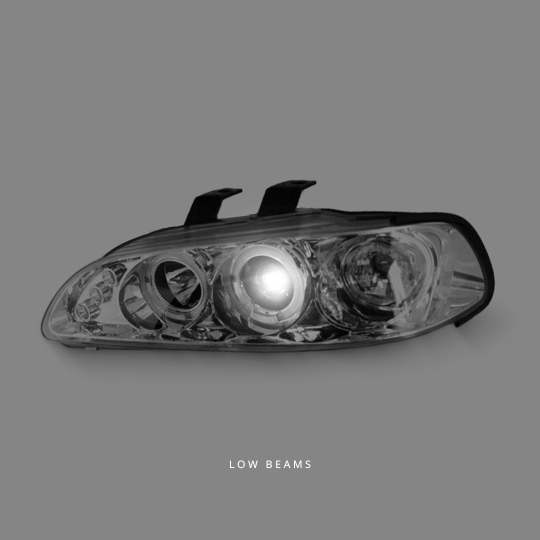 Honda Civic EG / EH (1991 - 1995) Clear LED Angel Eyes Projector Headlights LH + RH