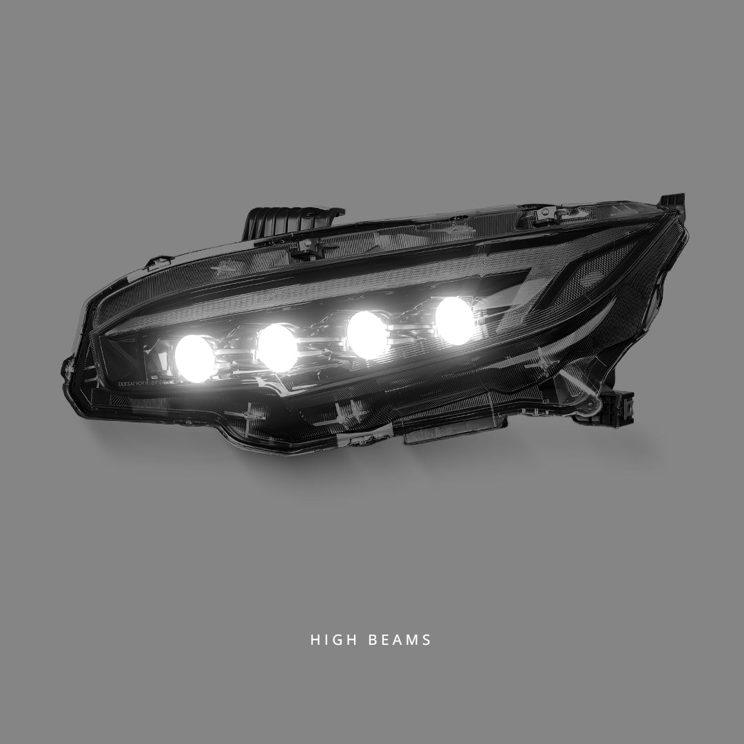Honda Civic FC1 / FK7 / FK8 Type R (2016 - 2021) Sequential Tri-LED DRL Projector Headlights LH + RH