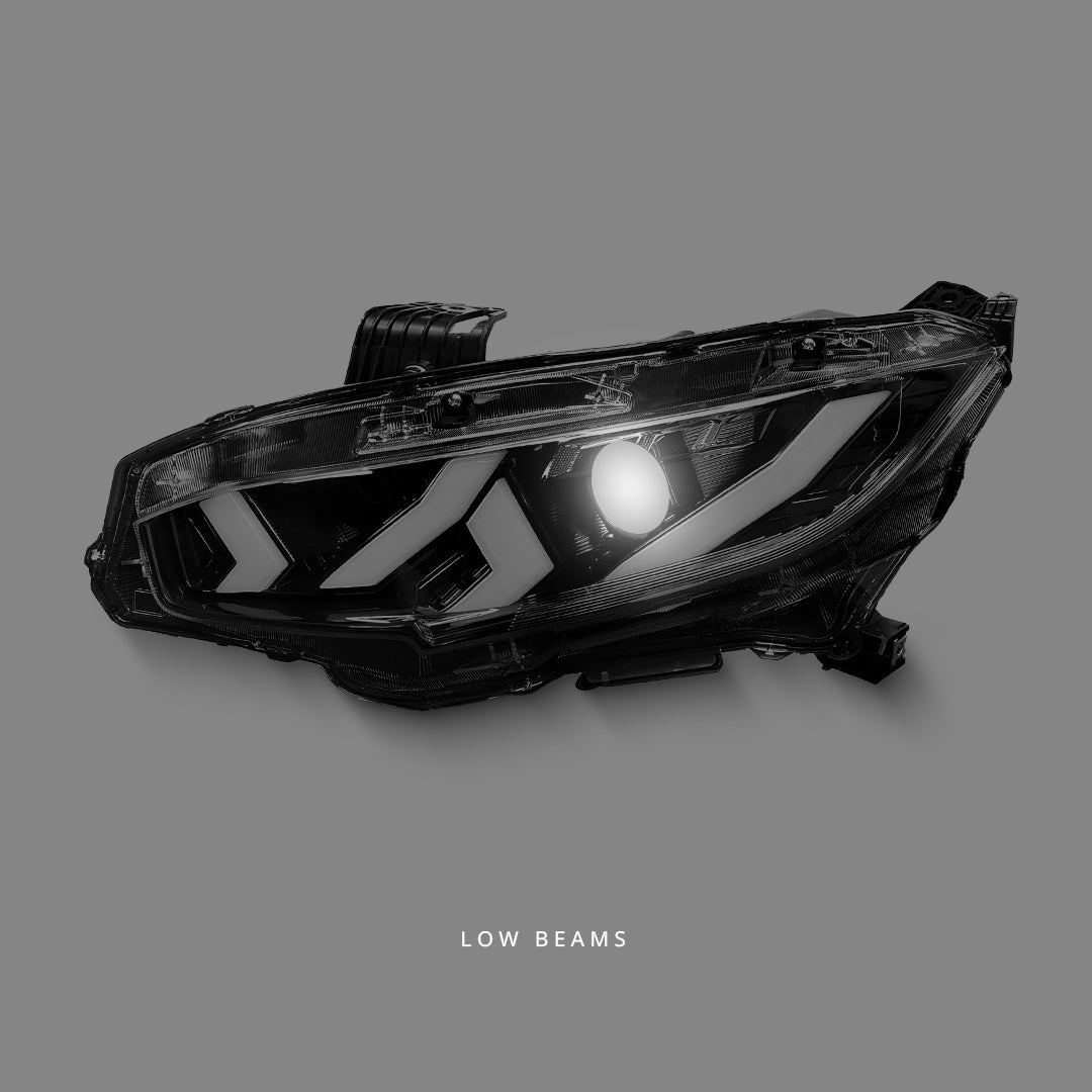 Honda Civic FC1 / FK7 / FK8 Type R (2016 - 2021) Sequential 3D Full LED DRL Demon Eye Projector Headlights LH + RH