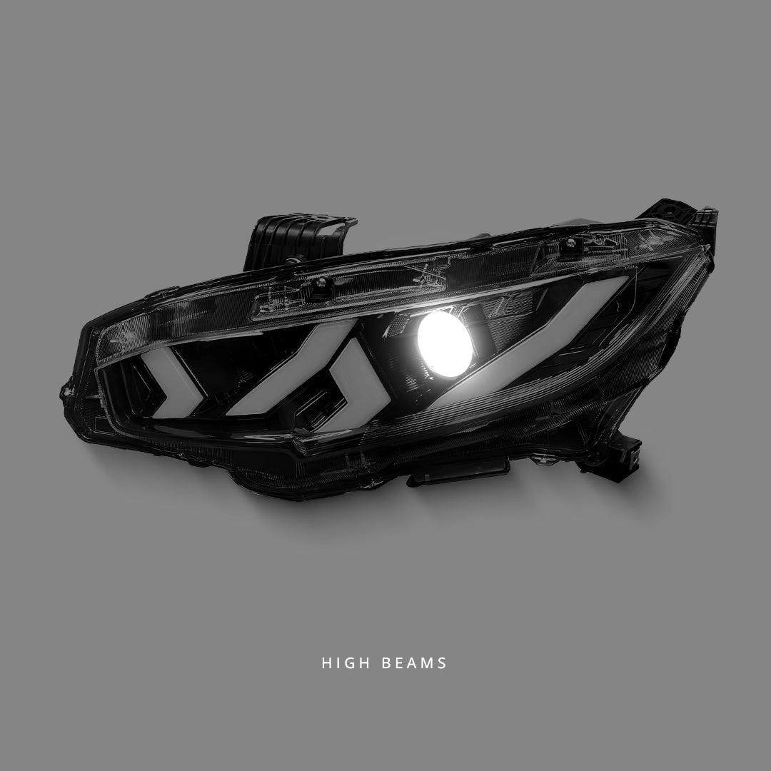 Honda Civic FC1 / FK7 / FK8 Type R (2016 - 2021) Sequential 3D Full LED DRL Demon Eye Projector Headlights LH + RH