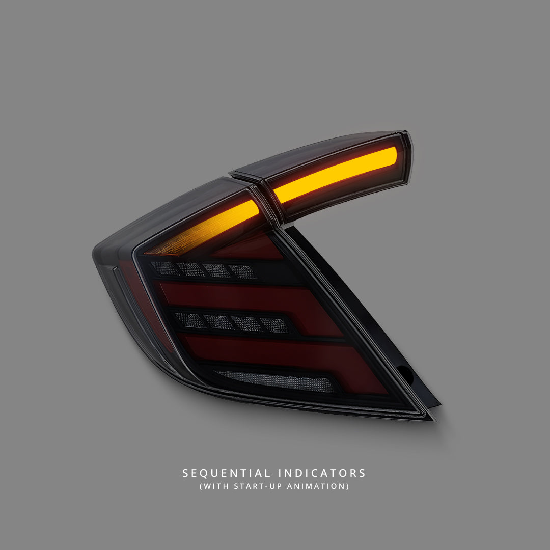 Honda Civic FK7 / FK8 (2016 - 2021) Sequential Clear V2 LED Tail Lights LH + RH