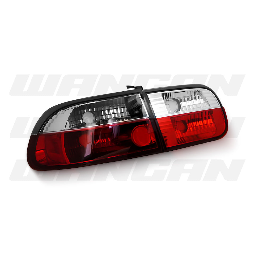 Honda Civic EG (1992 - 1995) Clear Red Tail Lights LH + RH