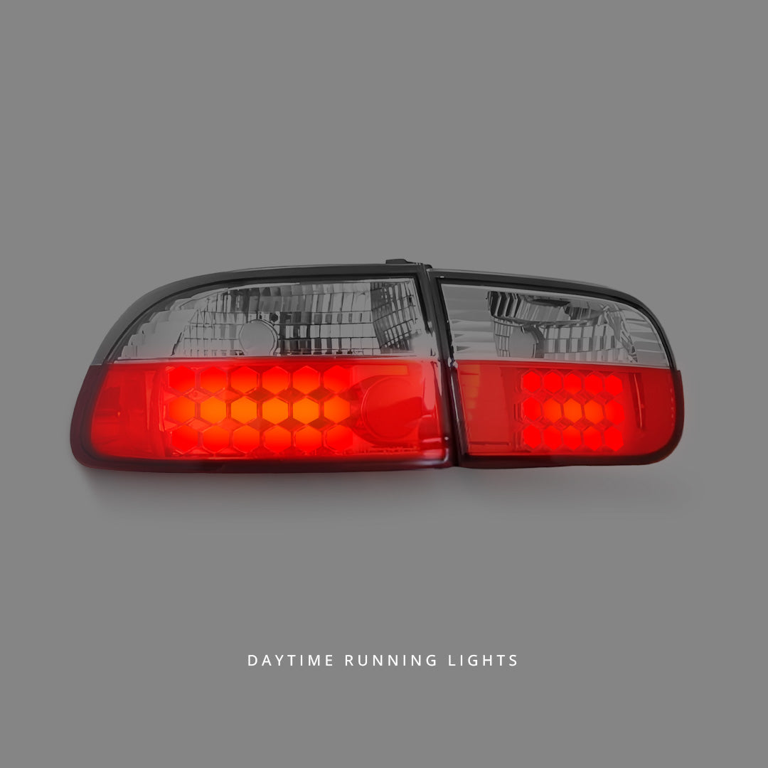 Honda Civic EG (1992 - 1995) Clear Red LED Tail Lights LH + RH