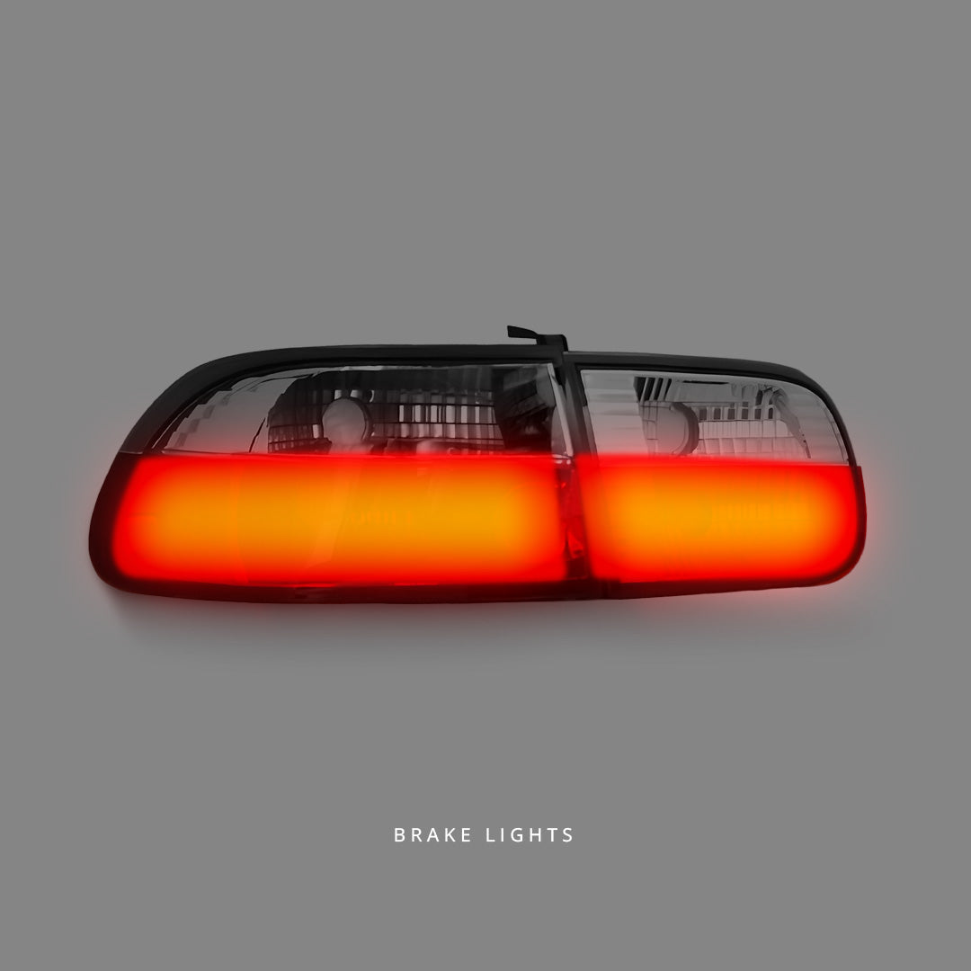 Honda Civic EG (1992 - 1995) Clear Red Tail Lights LH + RH