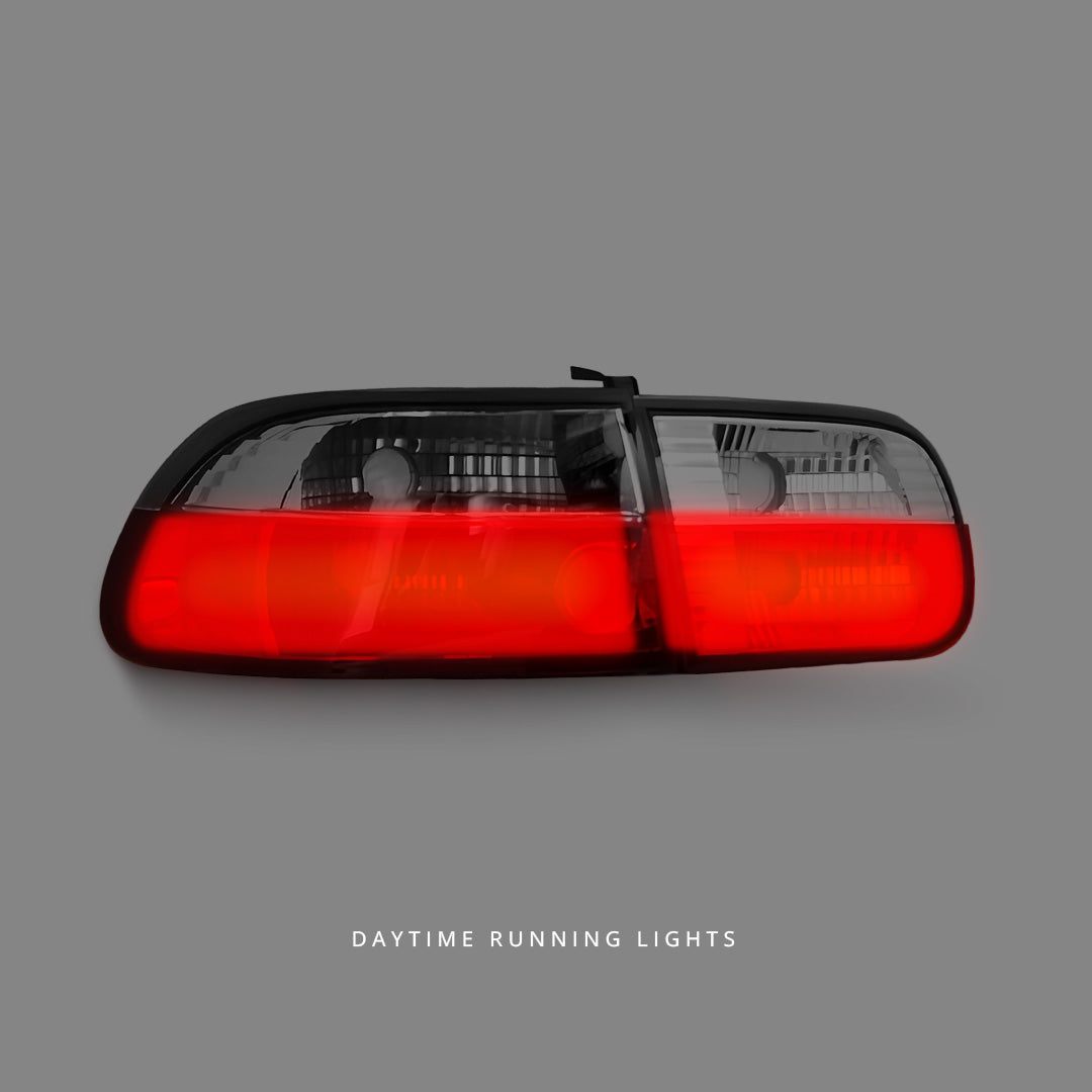 Honda Civic EG (1992 - 1995) Clear Red Tail Lights LH + RH
