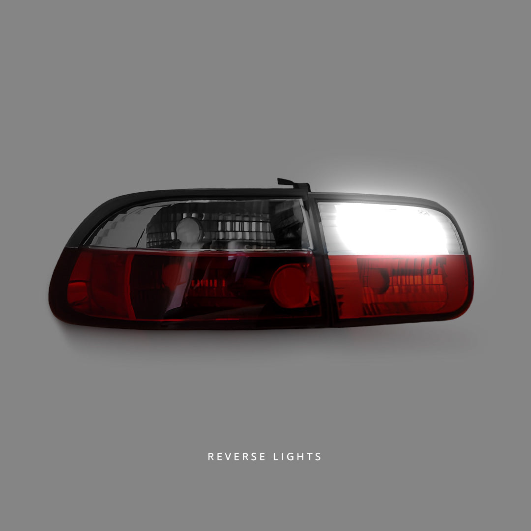 Honda Civic EG (1992 - 1995) Clear Red Tail Lights LH + RH
