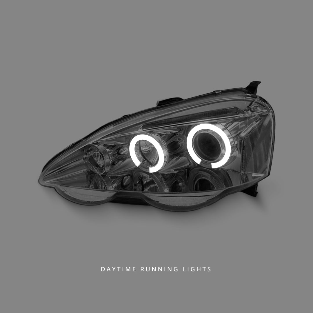 Honda Integra DC5 (2001 - 2003) Clear LED Angel Eyes Projector Headlights LH + RH