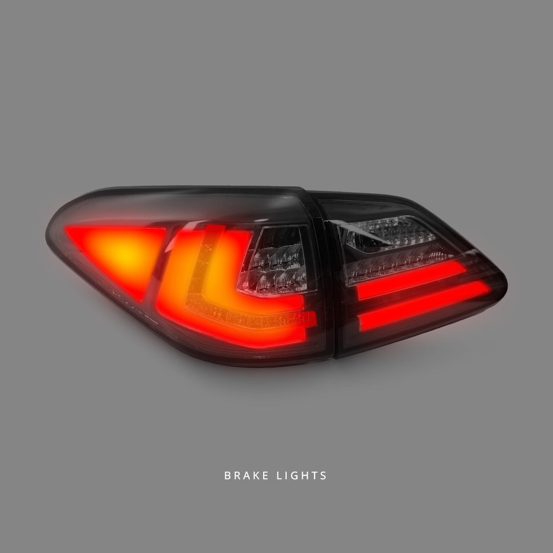 Lexus RX450h GYL (2009 - 2015) Sequential Black 3D LED Tail Lights LH + RH