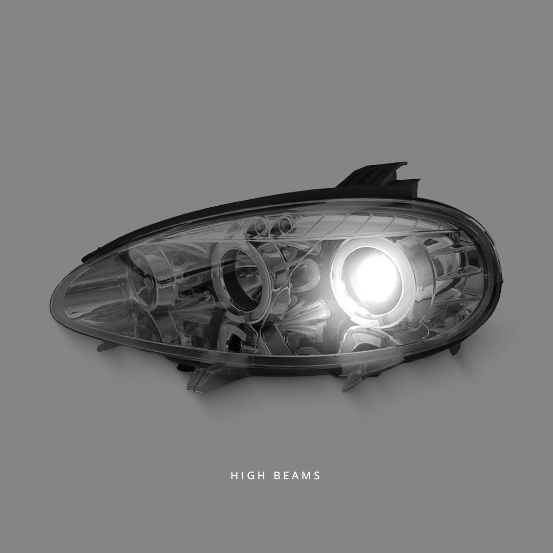 Mazda MX-5 NB Series 2 (2001 - 2005) Clear LED Angel Eyes Projector Headlights LH + RH