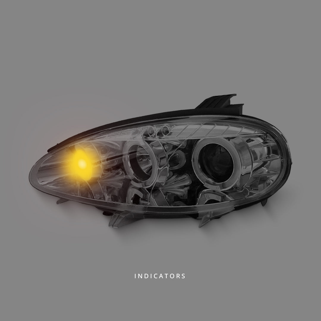 Mazda MX-5 NB Series 2 (2001 - 2005) Clear LED Angel Eyes Projector Headlights LH + RH