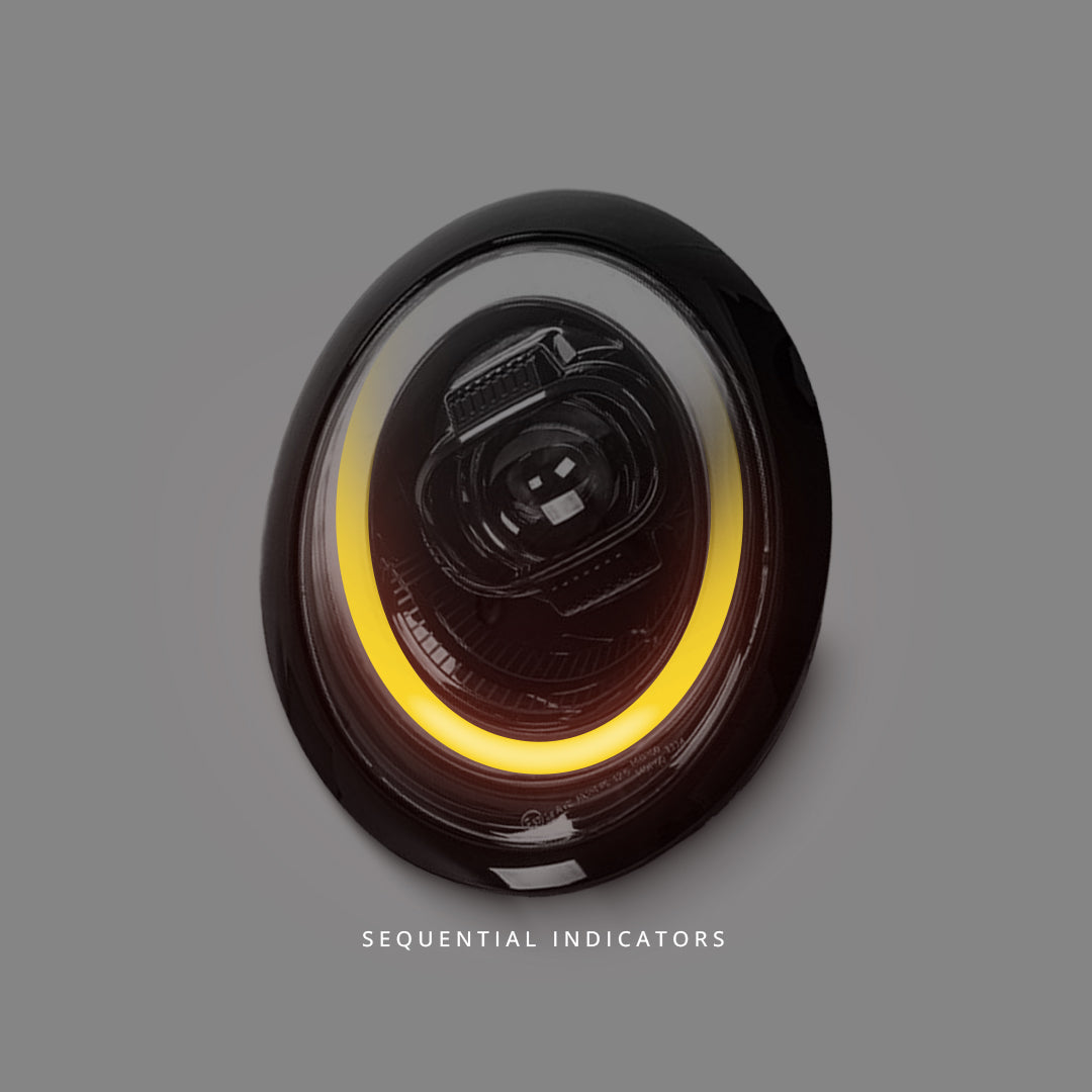 Mini Cooper R50 / R52 / R53 (2001 - 2007) Sequential LED DRL Projector Headlights LH + RH