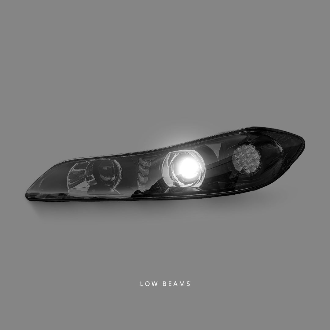 Nissan Silvia S15 (1999 - 2002) Black Dual LED Projector Headlights LH + RH
