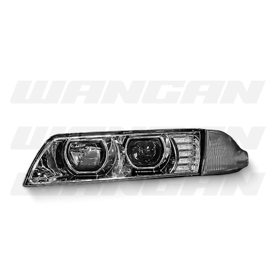 Nissan Skyline BNR32 / HCR32 / HR32 (1989 - 1994) Black LED DRL Projector Headlights LH + RH