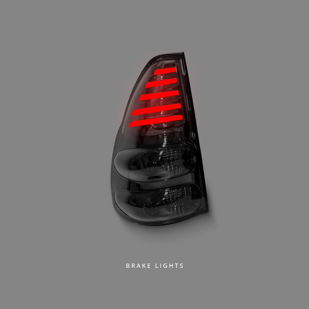 Toyota Prado 120 Series (2003 - 2009) Smoke Black LED Tail Lights LH + RH