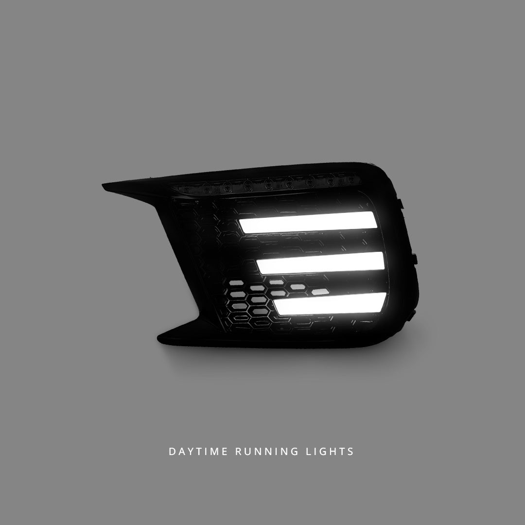 Subaru WRX VA (2018 - 2021) Sequential Black Smoke 3D LED DRL Turn Signal Fog Light Bezels LH + RH