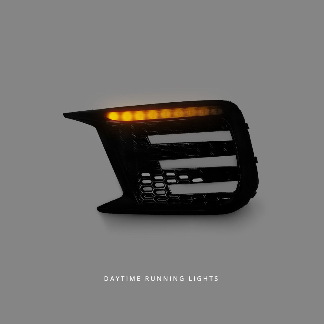 Subaru WRX VA (2018 - 2021) Sequential Black Smoke 3D LED DRL Turn Signal Fog Light Bezels LH + RH