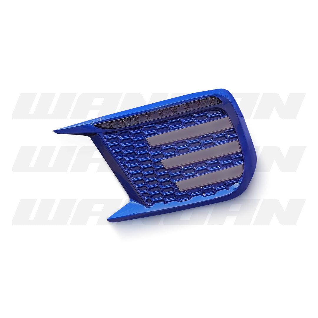 Subaru WRX VA (2018 - 2021) Sequential Blue Smoke 3D LED DRL Turn Signal Fog Light Bezels LH + RH